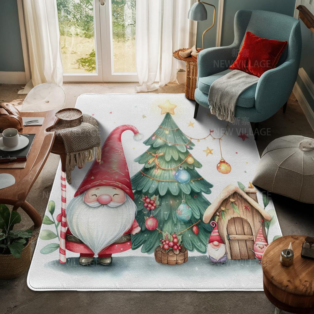 House Entrance Carpet Home Door Mat Living Room Bath Foot Bathroom Non-slip Water Absorption Rugs Bath Merry Christmas Winter