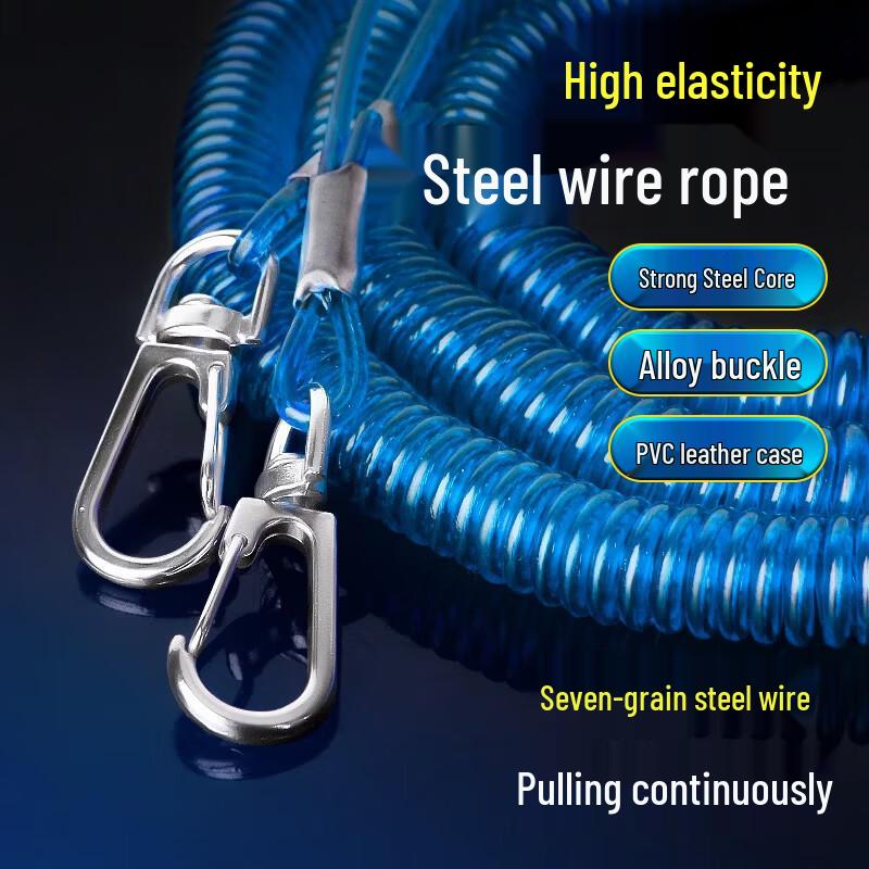 Bear Fire Retractable Fishing Rod Lanyard with Steel Wire