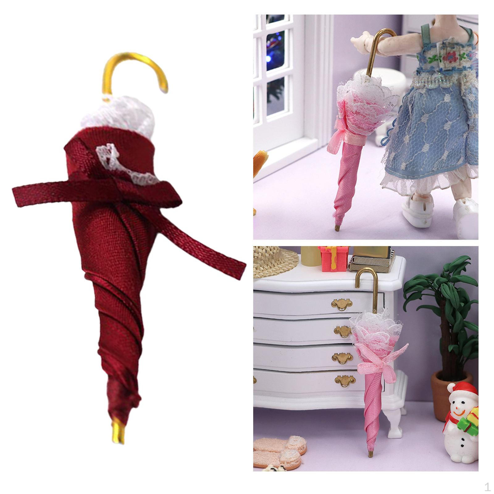 

House Umbrella Bridesmaid Mini Iron :12 1/12 1:6 1/6 Figure Dollhouse Miniature for Girls Gifts червоний