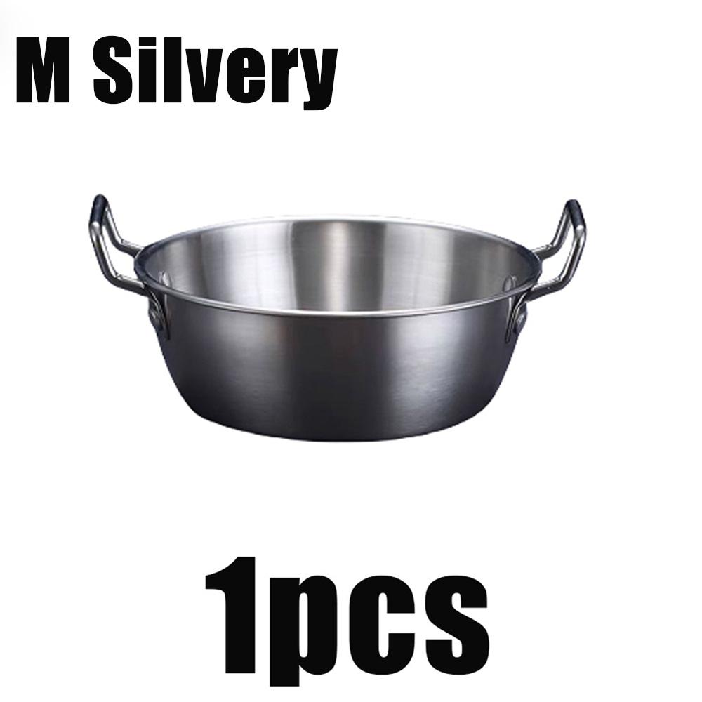 1/3pcs Stainless Steel Korean Cuisine Bowl Household Double Ear Snacks Plate Instant Noodle Bowl Food Container Kitchen Utensils