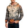 Men's Casual Loose Fit Hoodie with Pocket , Drawstring and Printed Design