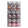 36-Piece Christmas Tree Ornament Set - 6cm Glitter & Painted Irregular Shape Balls