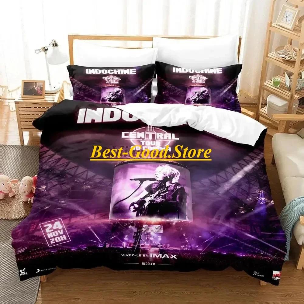 Logo Indochine Rock Bedding Set Duvet Cover Sheet Printed Bed Set Pillowcase Bed Full Queen King Size Comforter Bedroom