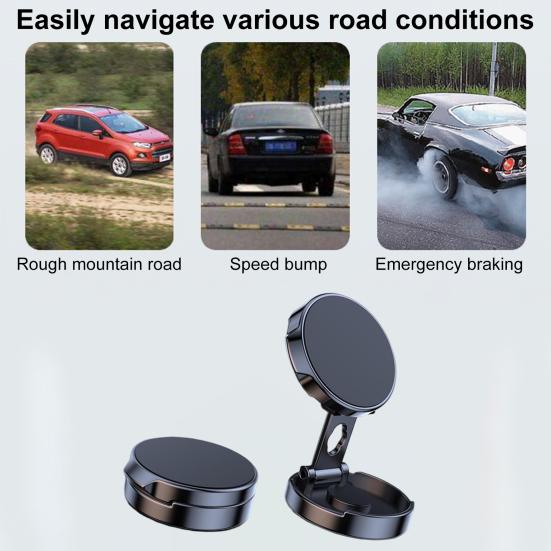 Car Phone Holder Magnetic Phone Rotation Round Adjustable Foldable Height 360 Auto Mobile Mount Support Stand