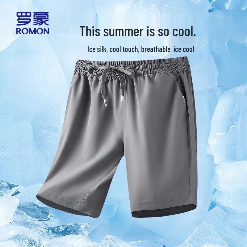 

ROMON Men s Ice Silk Elastic Casual Shorts D601 2XL