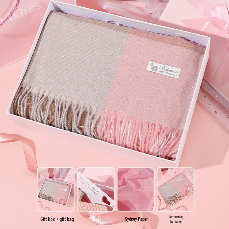 Autumn Winter Gift Set: Scarf & Insulated Cup for Her Birthday