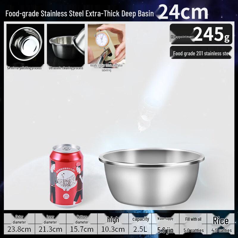ZISIZ Stainless Steel Mixing Bowl