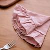 Rustic Placemat Pure Color Round Shape Ruffled Trim Afternoon Tea Placemat Cotton Table Mat Dining Kitchen Table Decor 90%