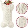 Knit Christmas Stocking, Bone Shape Dog Stocking, Festive Holiday Decor for Home & Kitchen, Christmas Tree Decoration Gift Bag.