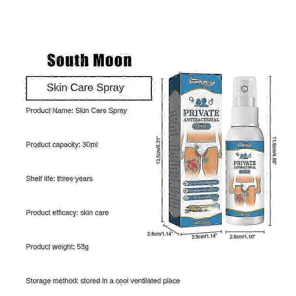 Private Antibacterial Spray, Anti Itch Spray, Natural Herbal Private Parts External Itching Spray, Instant Cooling and Soothing, For Women Men