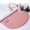 Luxurious Semi-Circular Memory Foam Bath Mat, Ultra Absorbent Bathroom Mat Anti-Slip Toilet Rug