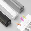 Black/White Simple Transparent Grid Zipper Pencil Case Solid Color Cosmetic Storage Nylon Mesh Pen Bag Stationery Storage Tool