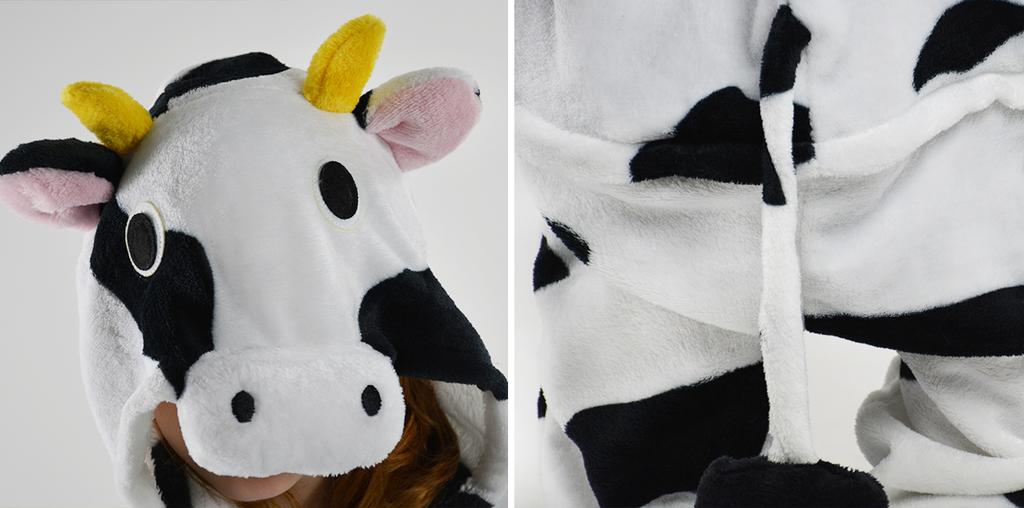 Cow warm one-piece pajamas children's costume kigurumi tracksuit 146-152 Onesie children 015pcN cow - 122-128