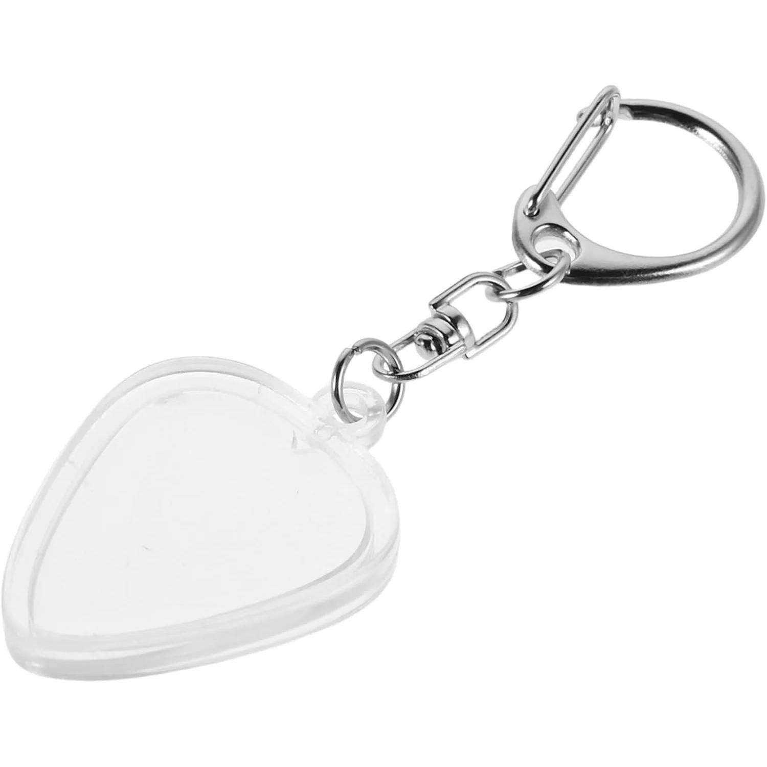

1pc Guitar Pick Holder Keychain - Heart-Shaped with Secure Lid, Durable Acrylic Guitar Pick Organizer for Musicians, Musicians