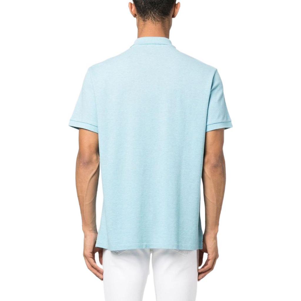 Polo Ralph Lauren SS23 Solid Color Logo Printed Short Sleeve Polo Shirt Men tops Light-Blue 710680784-309