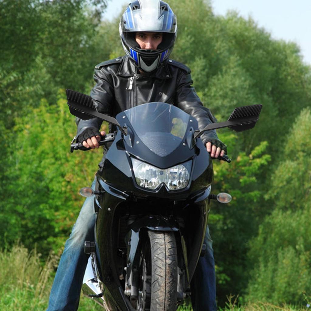 Motorcycle Side View Mirror Motorcycle Wind Wing Stealth Winglets Rearview Mirrors Rotating Reflector Spoiler For Cycling