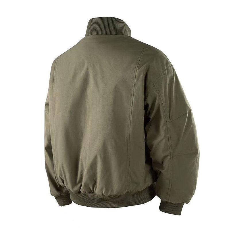 Men's American Style Cotton Flight Jacket: Thickened Autumn/Winter Warm Stand Collar Baseball Outerwear