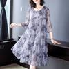 Women's Elegant Loose Plus Size A-line Chiffon Dress - Summer 2026 Collection