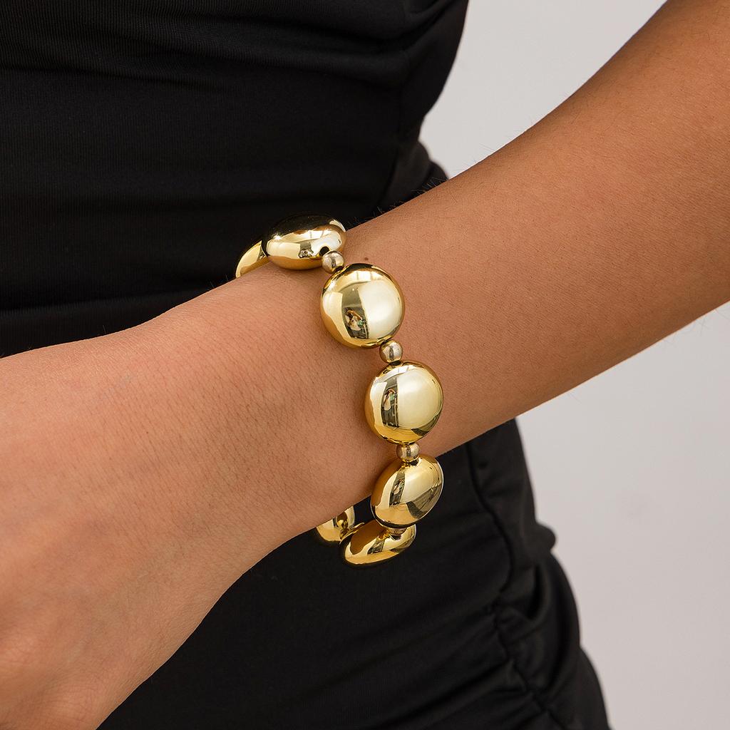 Salircon Minimalism Geometric CCB Beads Chain Choker Necklace Bracelets for Women Men 2026 Trend Punk Party Jewelry Set