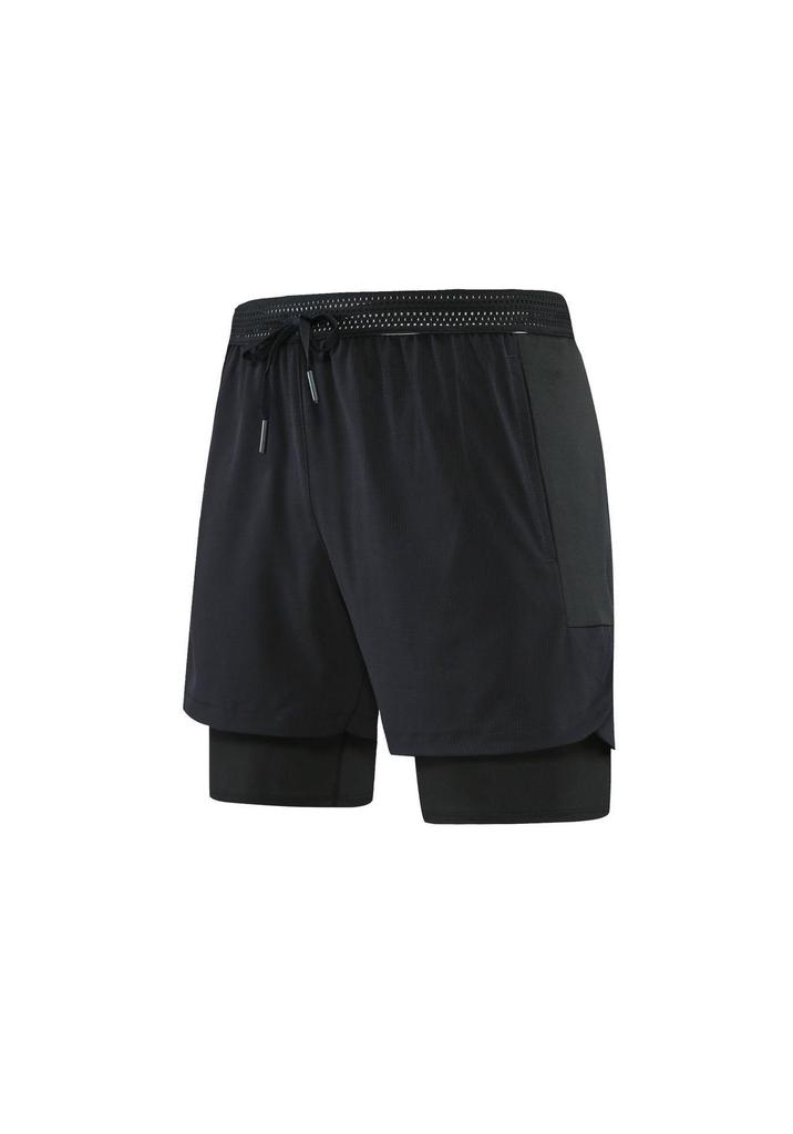 In-Stock Men's Sporty Quick-Dry Two-Piece Woven Shorts with Liner, Mid-Length, Anti-Exposure, Sweat-Absorbing.