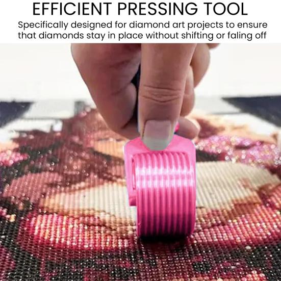 2 Pcs Rhinestone Art Roller 3D Printed Rhinestone Painting Press Roller Easy-Grip Hand Roller DIY Craft Tool for Rhinestone Embroidery
