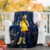 1pc Coraline4 Theme Blanket - Digital Print, Polyester, Cozy for All Seasons, Perfect for Outdoor, and Travel