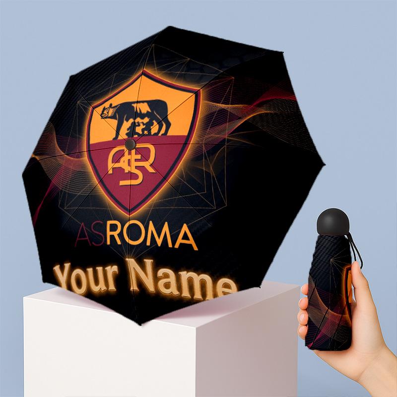 AS Roma Manual Five Fold 8 Rib Umbrella Support Custom Text, Lightweight Travel Umbrella