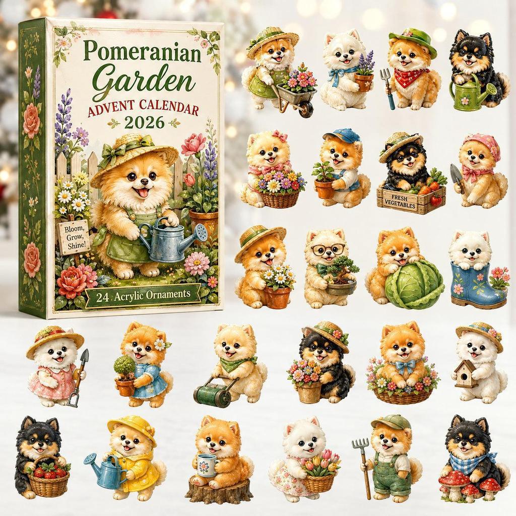 Generic Dog Christmas Advent Calendar 24 Days Cute Puppy Figurine Countdown Blind Box Holiday Home Desktop Decoration Gift