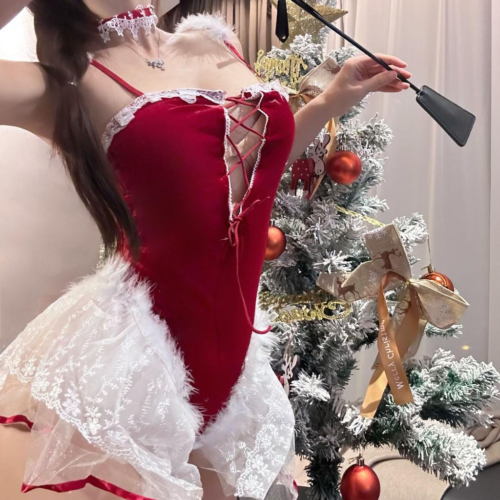 Erotic lingerie set Christmas erotic battle robe cute bunny girl velvet seduction suspender bodysuit