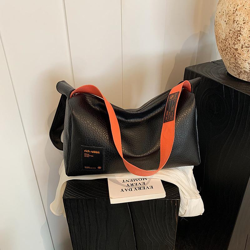 Трендовая Модная 2024 Женская Сумка Через Плечо Большая Вместительная Сумка-Тоут Черного Цвета