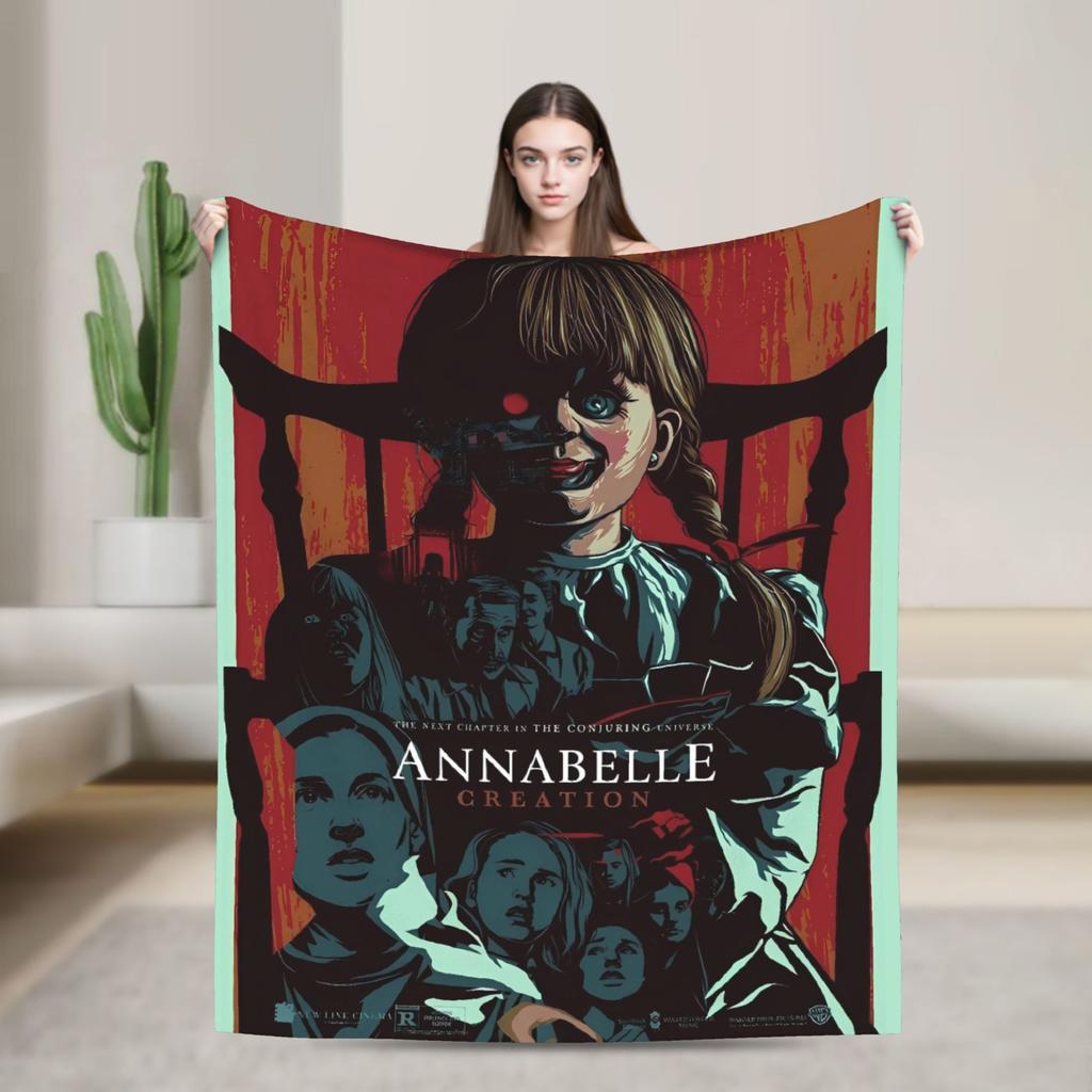 The Conjuring Annabelle Rossa Coperta in Flanella Calda Morbida Coperta Plaid per Divano Sedia Viaggio Ufficio Copriletto Copridivano Letto
