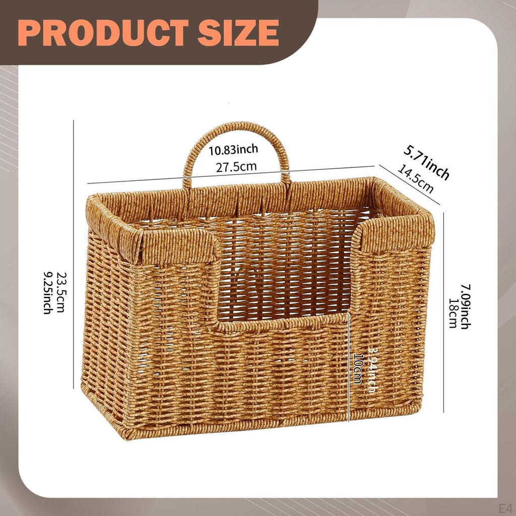 Spice Rack, Decorative Organizer Basket, Imitation Rattan, Multipurpose PE Container, Easy