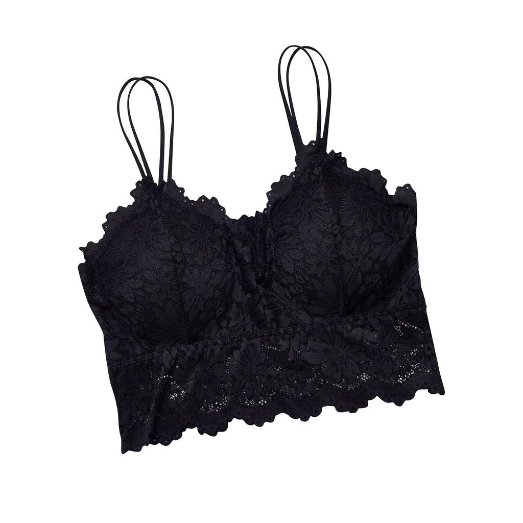 Women's Sexy Bra Top, Solid Color Vest, Lace Seamless Breathable Top