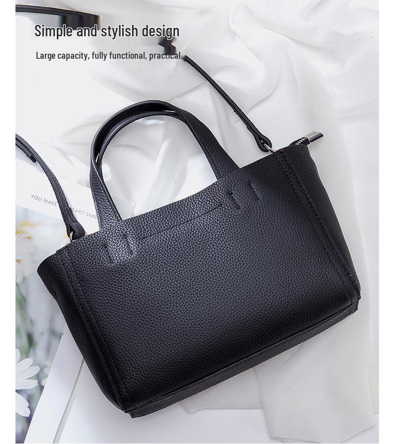 Genuine Leather Fashion Crossbody Bag - Women's Small Square Shoulder Tote