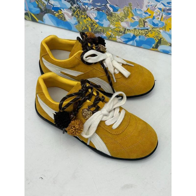 

Осень новые ретро красные на плоской подошве с внутренней высотой на двойной шнуровке легкие повседневные туфли 40 жёлтый