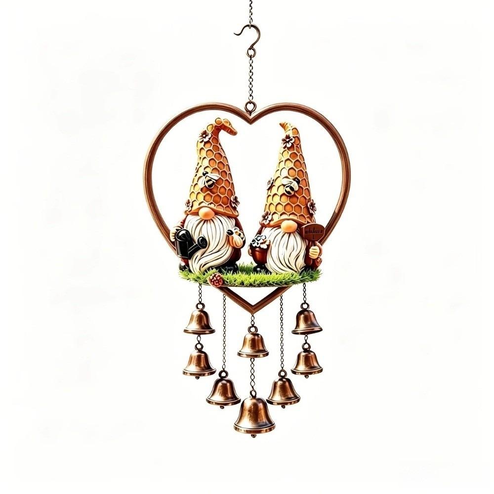 Santa Claus Christmas Wind Chime Home Decor Elk Metal Wind Chime Acrylic 2D Flat Christmas Hanging Ornament Window