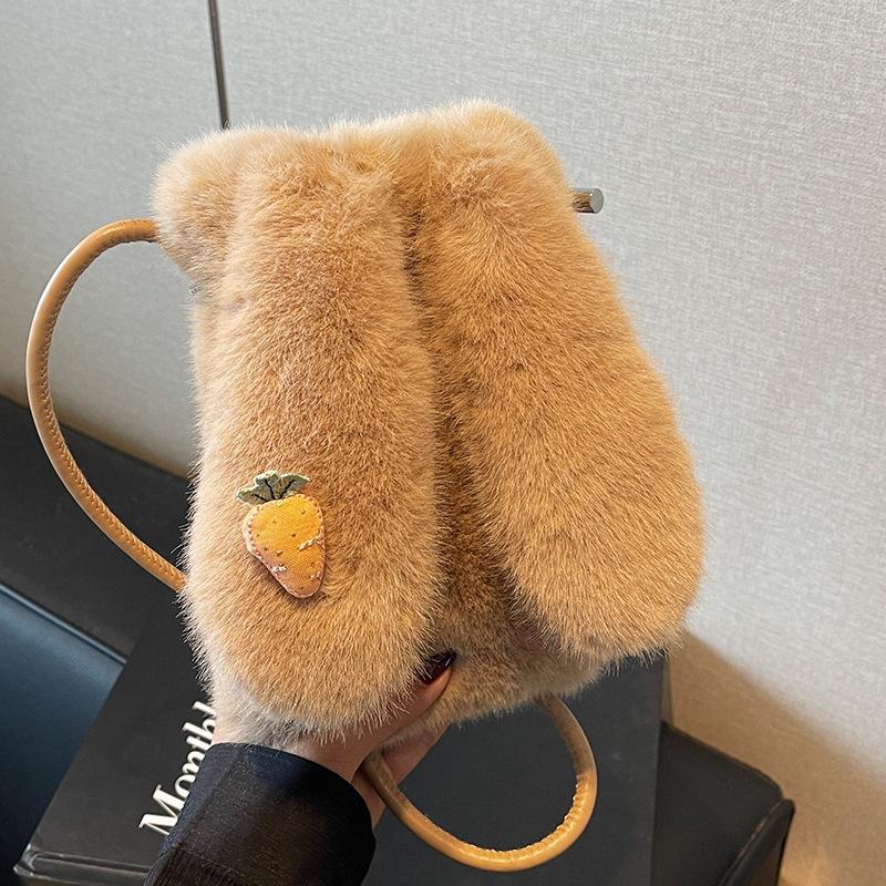 Cute Plush Bag Women'S Trendy Fashion Versatile Shoulder Messenger Bag Women'S Mobile Phone Bag Women