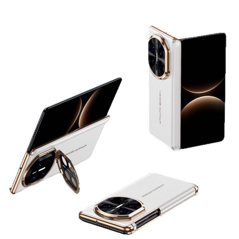 Premium Magnetic Flip Case With Dual-Axis Hinge Stand Mate X7 Electroplated PU Leather Cover In Black Red Purple White