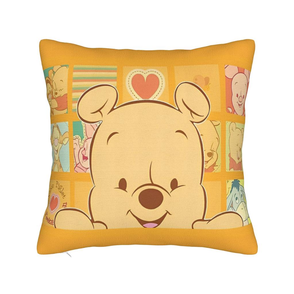 Winnie The Pooh Square Pillowcases Polyester Bed Car Cute Honey And Bee Cushion Case Cool Decor Throw Pillow Case 45*45