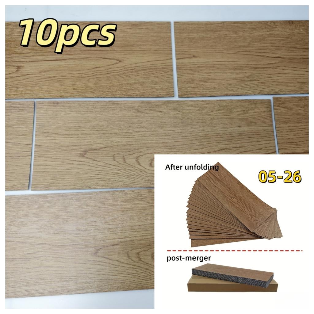 10 pièces 40cmX15cm Autocollants de Sol Imitation Bois Auto-adhésifs pour Salons, Salles de Bain, Cuisines, Décoration de Maison Autocollant de Sol