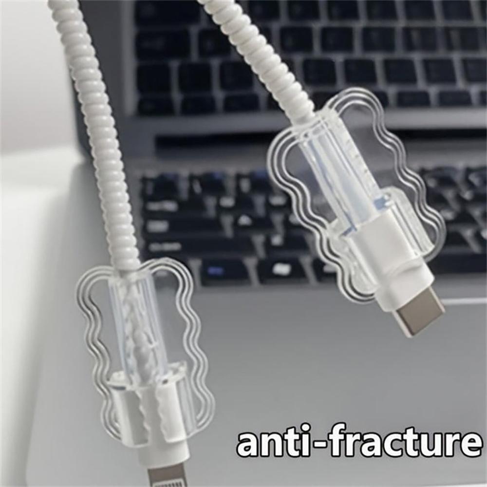 Clear Data Cable Protector Sleeves Anti-Breakage Cord Saver Mobile Phone Accessory For All Cell Phone Flexible Cord Management