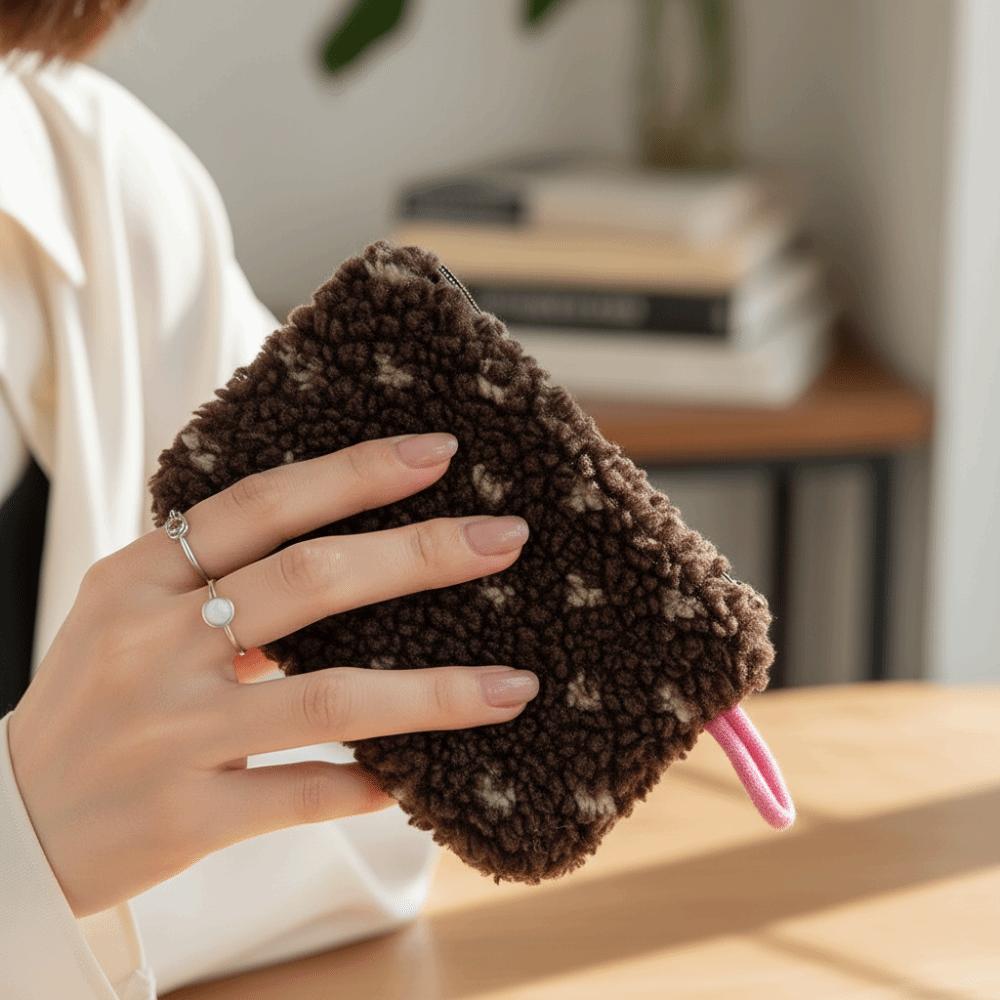New Material Storage Bag Portable Retro Style Document Pouch Zipper Closure Sundries Organizer Daily Organizer