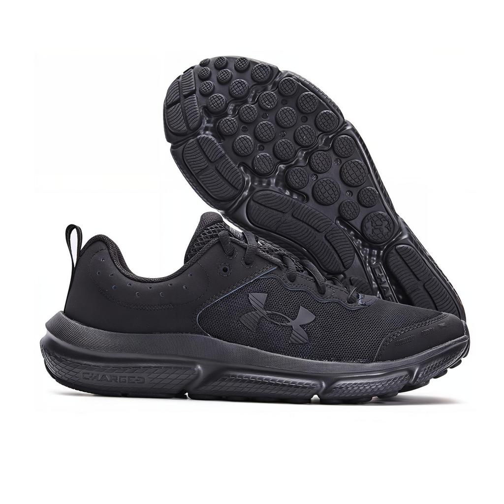 Under Armour Slip Resistant Wear Resistant Breathable Sweat Absorbing Lightweight Warm Low Top Running Shoes Kids Sneakers Black White Blue 3026182