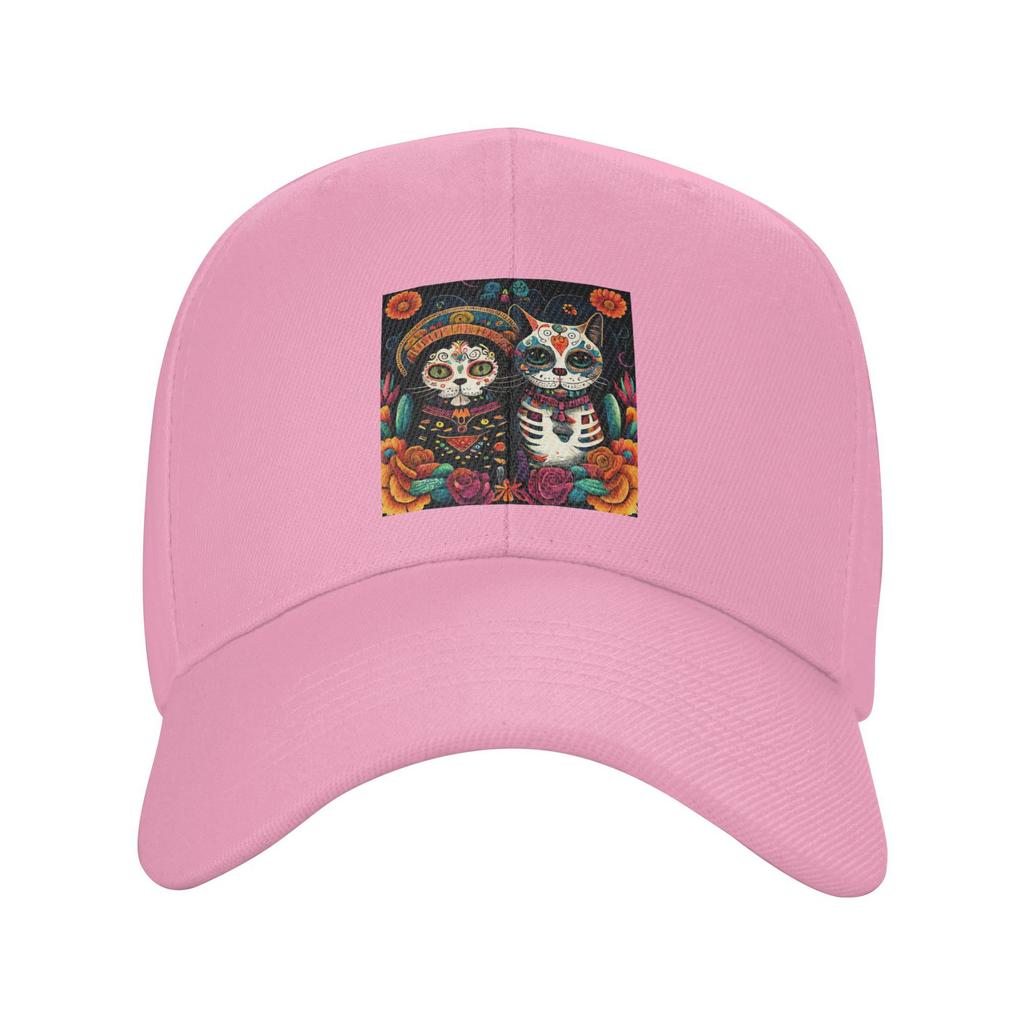Unisex Baseball Hats Day Of The Dead Kitten Cat Sugar Skull Dia de Los Muertos Summer Sports Baseball Caps Casquette Hats