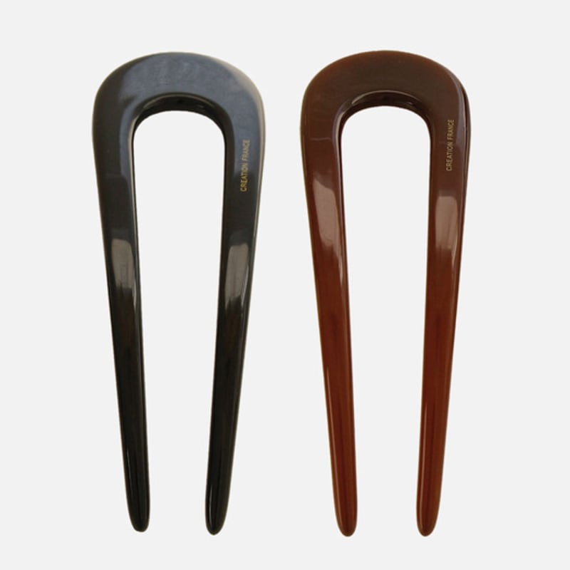 

J.Lauren French Big Plain U Pin Hair Stick Bh0964 brown