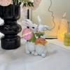 Resin Crafts Easter Bunny Figurine Cute Rabbit Desktop Ornament  Outdoor Garden Lawn
