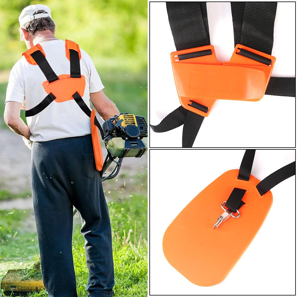 W Shape Double Shoulder Harness Strap for Brush Cutter Trimmer Garden Pruner Strimmer Padded Belt Comfortable Labor Saving