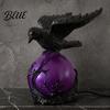 Gothic Home Decor Raven LED Ball Lamp Mysterious Crow On Orb Sculpture Statement Table Lamp Halloween Decorative for Bedside Bedroom Living Room