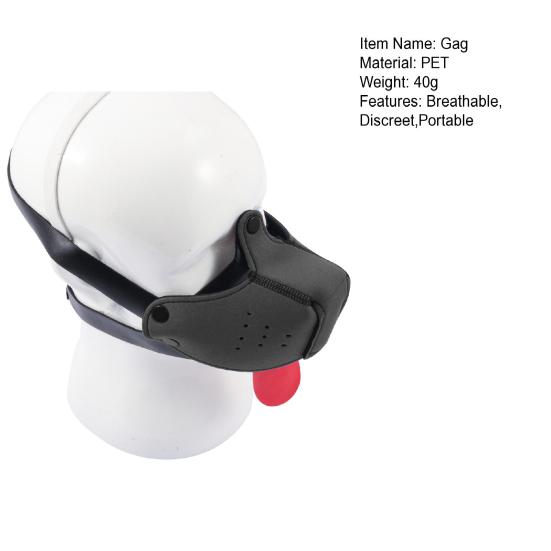 BDSM Dog Head Mask Gag Sensory Nerve Stimulator Toy Fetish Roleplay Hood Breathable Adjustable Discreet Adult Costume for Parties