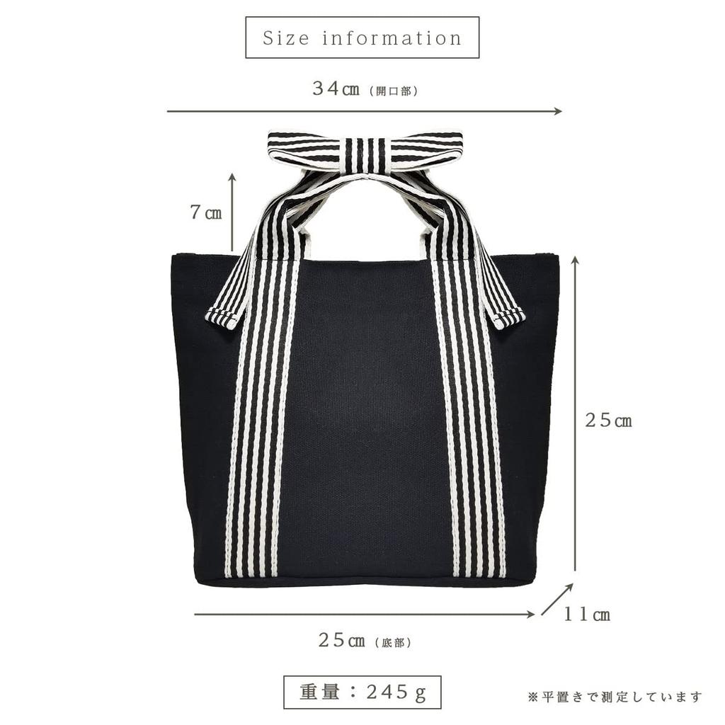 Gisele Small Tote Bag with Large Canvas Ribbon Perfect for and Cute Women's Capacity, Fabric, Lightweight, Detail, Commuting, School, Outings,